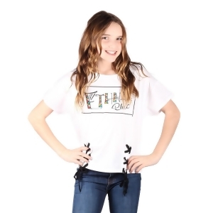 Lori Jane Big Girls White Graphic Print Ethnic Short Sleeve Top 10-16 - 12