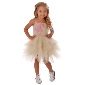 Ooh La La Couture Little Girls Ivory Pink Rose Embroidery Party Dress 4T-6 - 6