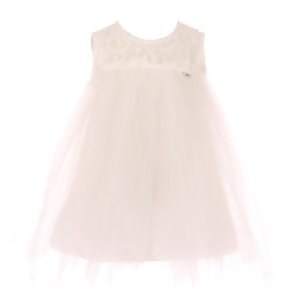 Baby Girls Ivory Lace Tulle Empire Waist Cotton Lined Flower Girl Dress 6-24M - 24 Months