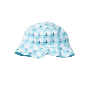 Azul Little Boys Light Blue Anchors Aweigh Print Reversible Sun Hat 1-2 - 2-5 Years