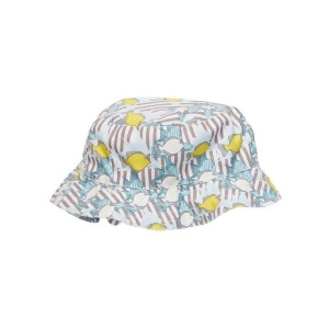 Azul Little Boys Khaki Yellow Lemon Fish Print Reversible Sun Hat 1-2 - 6 Months-2 Years