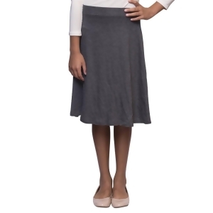 Karen Michelle Big Girls Charcoal A-Line Knee Length Cotton Skirt 10-20 - 18