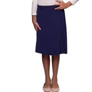 Karen Michelle Big Girls Navy A-Line Knee Length Rayon Skirt 4-14 - 4/5