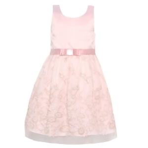 Rare Editions Little Girls Blush Embroidered Sleeveless Easter Dress 2-4T - 2T