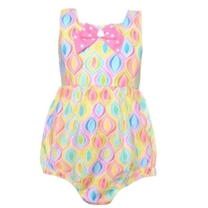 Bonnie Baby Girls Multi Color Teardrop Print Bow Accent Bodysuit 3-24M - 6-9 Months
