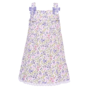 Bonnie Baby Girls Lavender Floral Print Bow Accent Sleeveless Dress 12-24M - 24 Months
