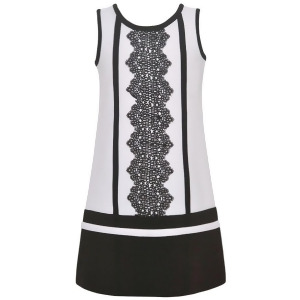 Bonnie Jean Little Girls Black White Contrast Panel Sleeveless Dress 4-6X - 5