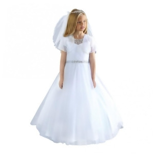 Angels Garment Girls White Detailed Beadwork Flower Girl Communion Dress 6-16 - 8