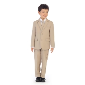 Angels Garment Little Boys Khaki Jacket Pants Vest Tie Shirt Handsome Suit 2-7 - 3