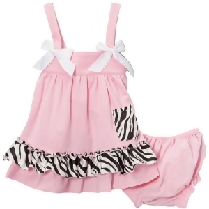 Wenchoice Baby Girls Pink Zebra Bow Ruffles Swing Top Set 9-24M - 18-24 Months