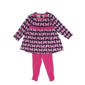 Little Me Little Girls Pink Butterfly Print Long Sleeve Set 3T - 3T