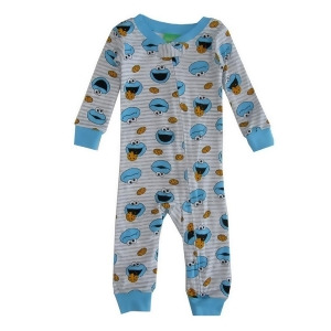 Sesame Street Baby Boys Grey Cookie Monster Sleeper 12-24M - 12 Months