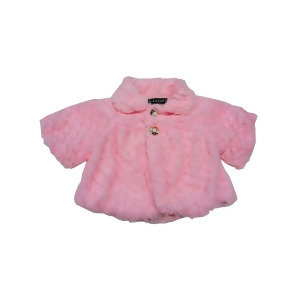 Baby Girls Pink Swirl Soft Texture Button Closure Faux Fur Jacket 12-24M - 18 Months