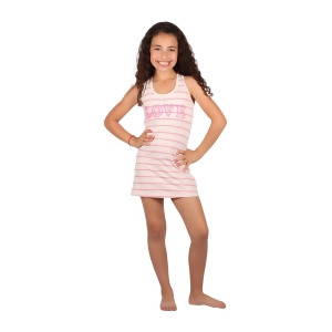 Lori Jane Big Girls Pink White Stripe Studs Trendy Tank Tunic Dress 6-14 - 6/7