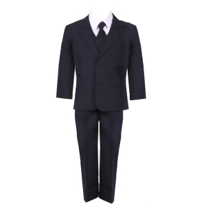 Big Boys Navy Blue 5 Piece Classic Vest Jacket Pants Special Occasion Suit 8-20 - 18