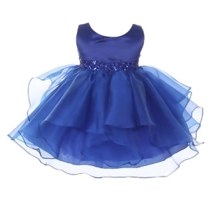 Chic Baby Girls Royal Blue Organza Embellished Waist Flower Girl Dress 3-24M - 24 Months