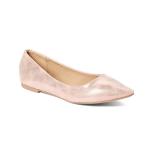 Gal Adult Blush Pointed Toe Shimmery Slip-On Ballerina Flats 5.5-10 Womens - Womens 9