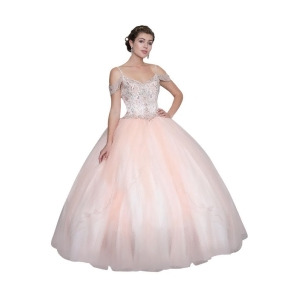 Calla Collection Womens Blush Pink Off Shoulder Quinceanera Ball Dress 2-20 - Womens 16