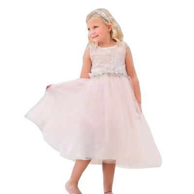 girls blush flower girl dress
