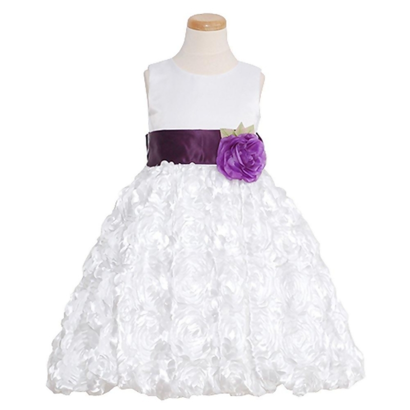 flower girl dresses white and purple