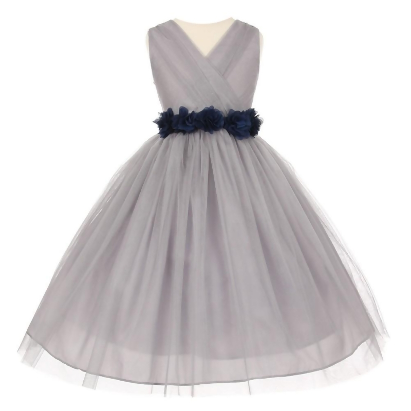 girls navy bridesmaid dress