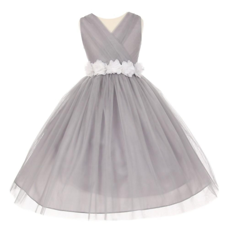 little girl silver dress