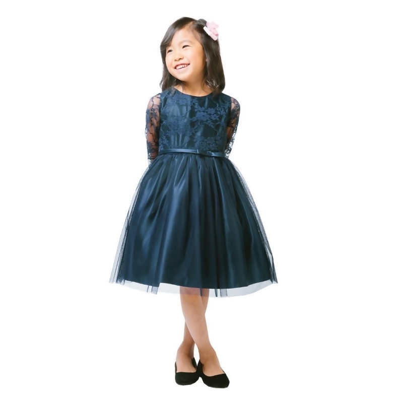 girls navy christmas dress