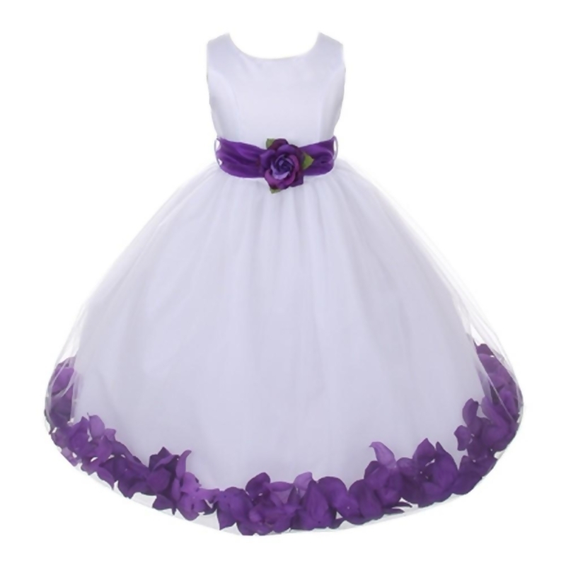 girls purple flower girl dress
