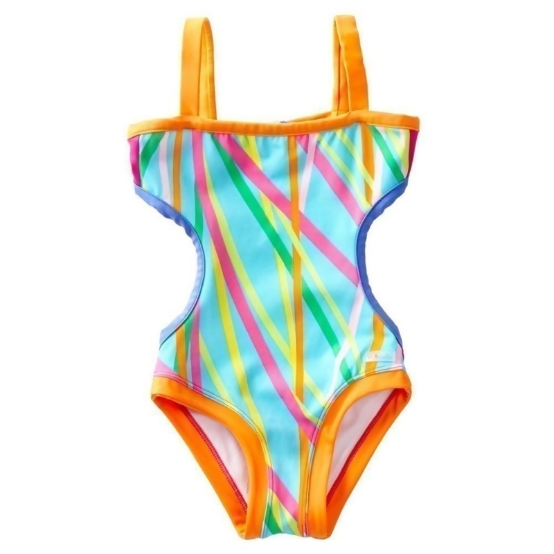 multi stripe swimsuit