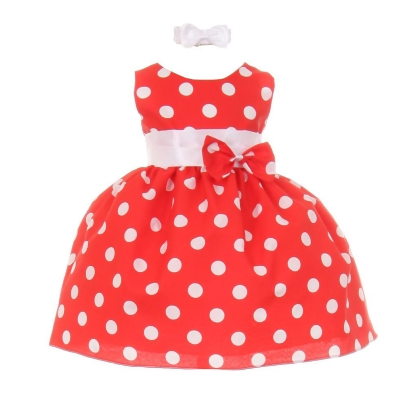 girls red and white polka dot dress