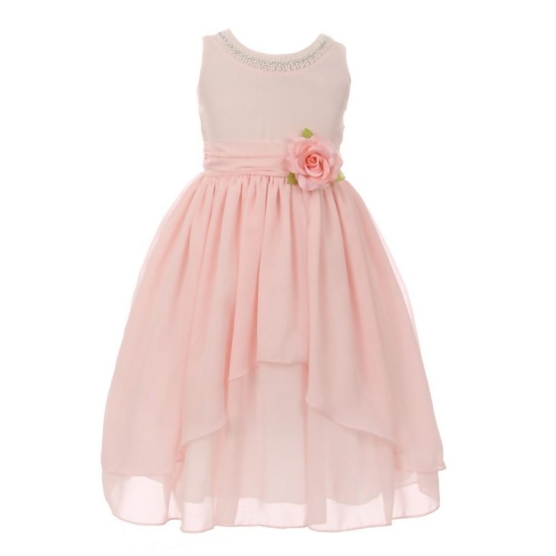 girls blush flower girl dress