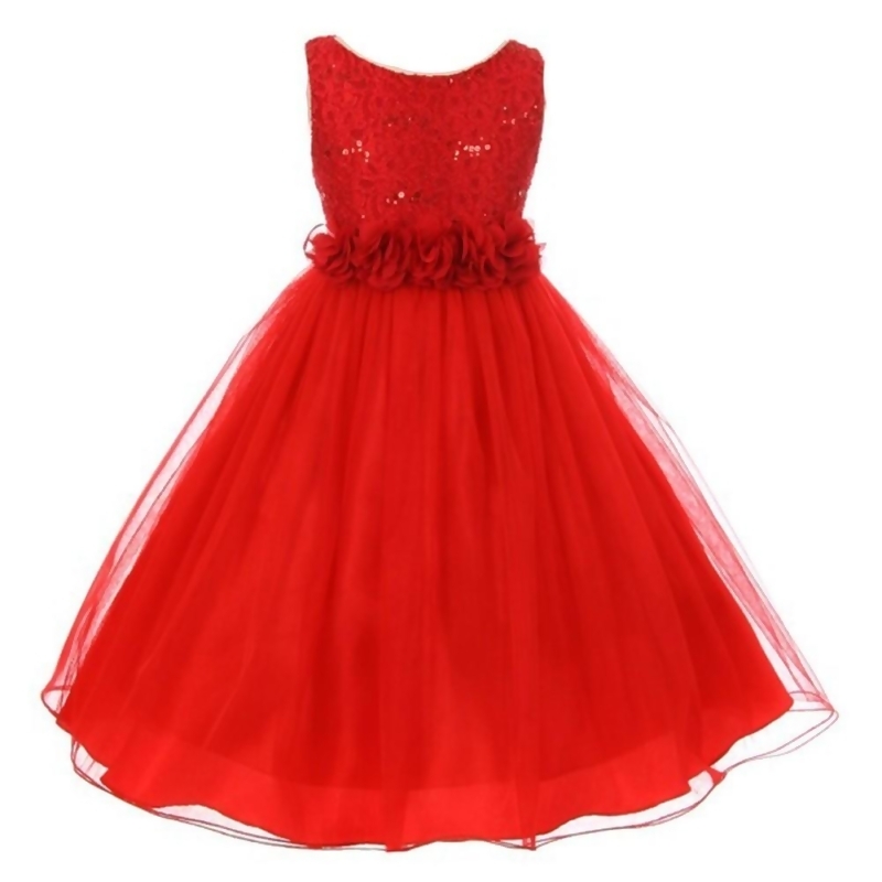 girls red occasion dress