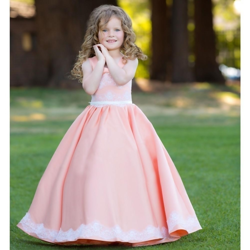lace applique flower girl dress