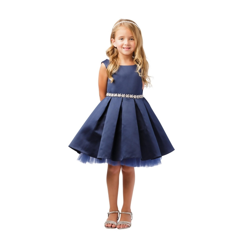 pleated flower girl dress