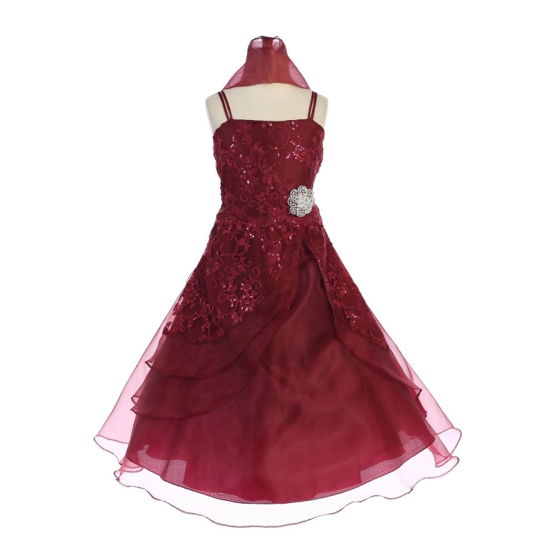 maroon kids dress