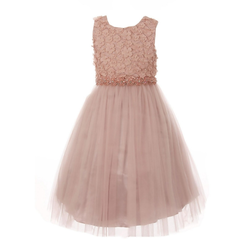 dusty pink flower girl dresses