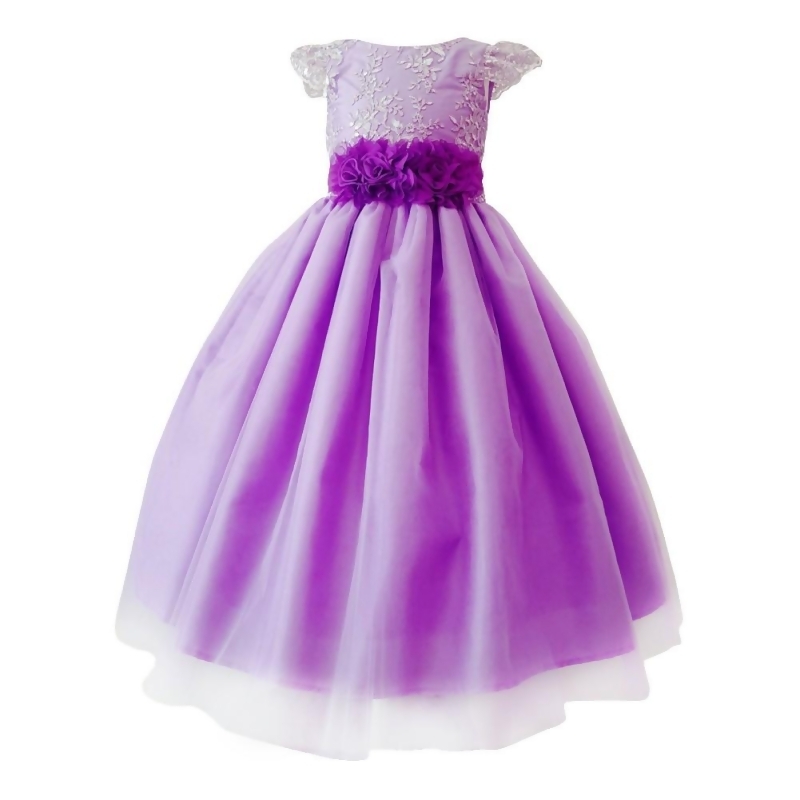 girls purple flower girl dress