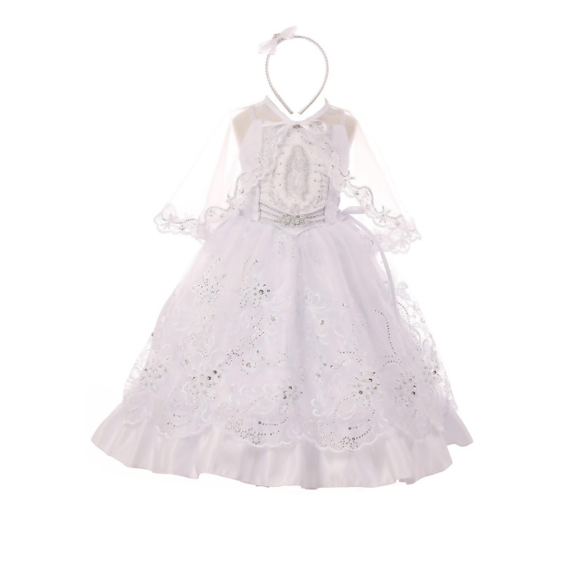 white baptism headband