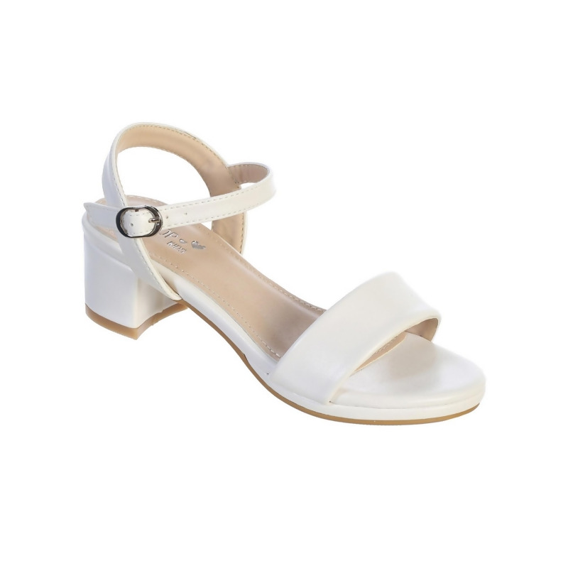 big girls white sandals
