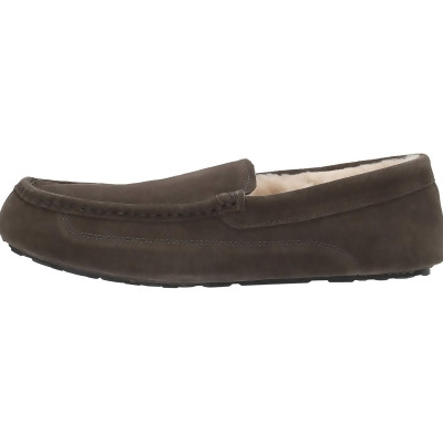 Amazon Essentials Men's Leather Moccasin Slipper, Charcoal, 13 M US 
