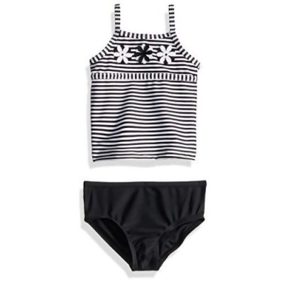 Carter's Baby Girls Two-Piece Swimsuit, Black, Black Stripe, Size 9 Months 
