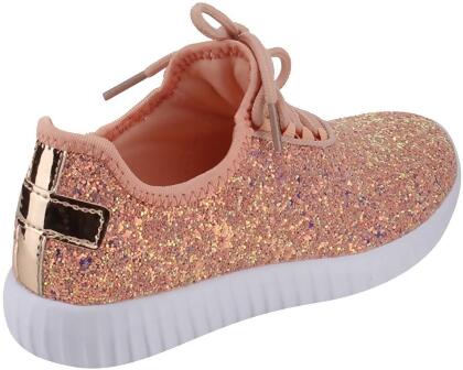 Link Lace up Rock Glitter Fashion Sneaker For Children/Girl/Kids 