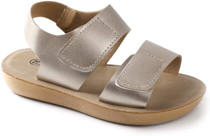Trary Kid’s Double Adjustable Strap/Buckle Closure Flat Sandals (Toddler) 