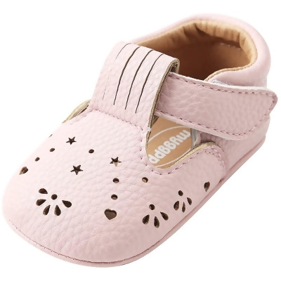 Kuner Baby Girls Pu Leather Embroidered Soft Bottom Non-Slip Princess Shoes First Walkers Shoes 