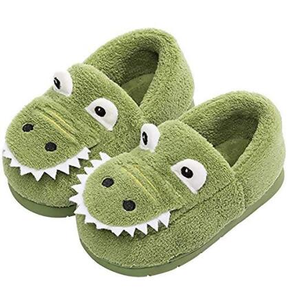 JACKSHIBO Toddler Slippers Boys Girls Warm Cute Home Slippers Winter Indoor House Slippers for Kids 