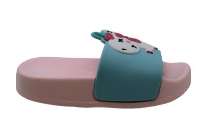 Kids Household Toddler Slides Indoor Sandals Anti-Slip Outdoor Home Slippers Girls Slip on Sandals (5-6 Toddler, Rainbow Unicorn) 