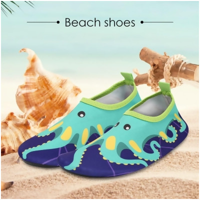 KUNSHOP Kids Water Shoes, Boys Girls Quick Drying Aquatic Beach Shoes Barefoot Slip On Aqua Socks 