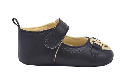 bebe Infant Girl Crib Shoe Infant Shimmer Flat with Logo 