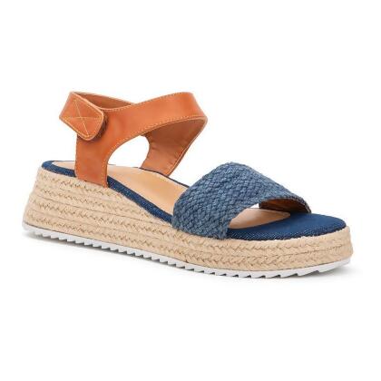 Olivia Miller Girls Strap Sandals - Denim Blue 9 Toddler 