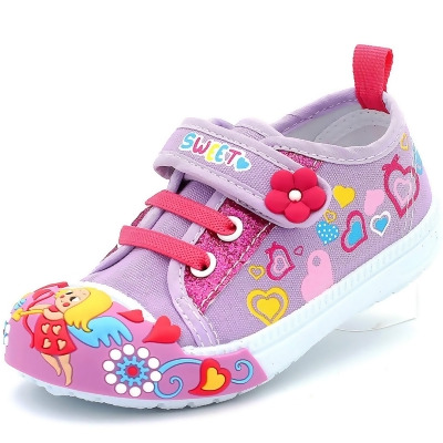 Canvas Sneakers Shoes for Toddler Girls Infant Baby Strap Soft Comfortable Easy Walk Colorful Flower 